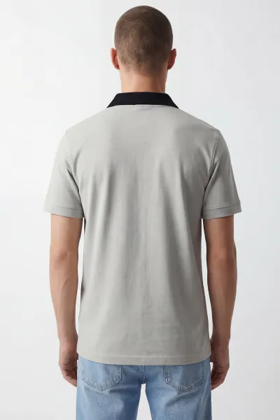 Gri Polo Yaka Erkek Tişört 435580