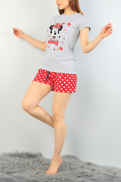 Gri Puantiye Desen Bayan Pijama Takımı 68294