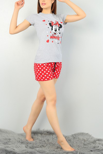 Gri Puantiye Desen Bayan Pijama Takımı 68294