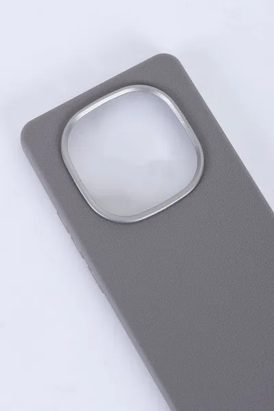 Gri Redmi Note 14 Pro 5G Uyumlu Armory Serisi Sert Slikon Telefon Kılıfı 390345