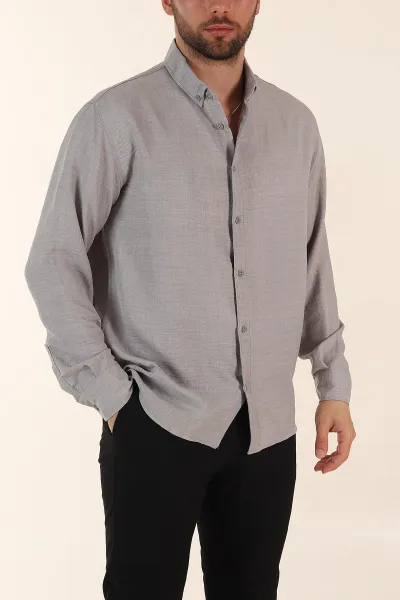 gri-regular-fit-ata-yaka-uzun-kollu-erkek-gomlek-369876