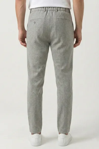 Gri Regular Fit Bel Lastikli Erkek Pantolon 421715