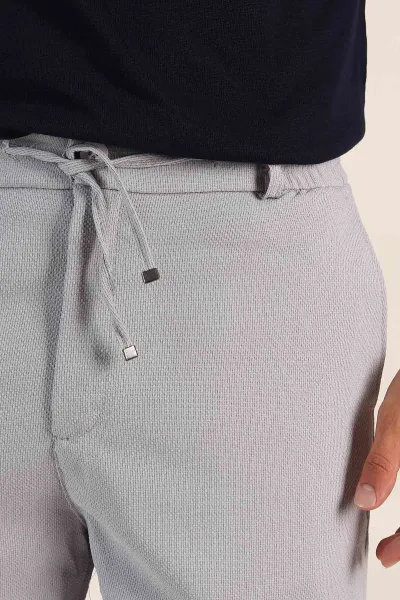 Gri Regular Fit Bel Lastikli Erkek Şort 385206