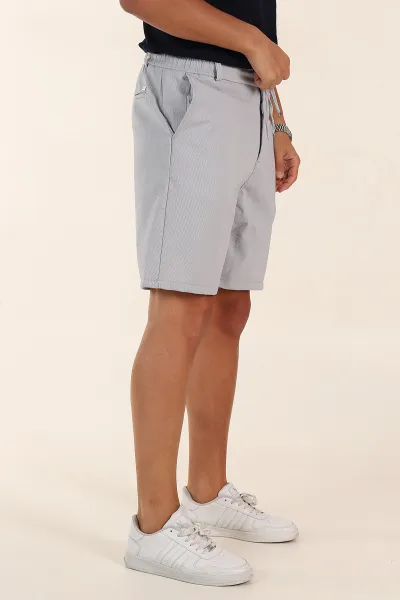 Gri Regular Fit Bel Lastikli Erkek Şort 385206