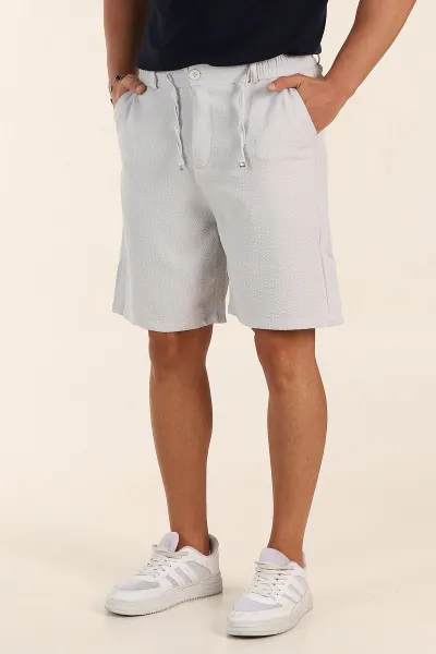Gri Regular Fit Çizgili Erkek Şort 385197