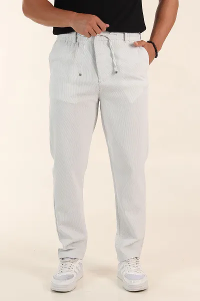 gri-regular-fit-dokulu-bel-lastikli-erkek-pantolon-382286