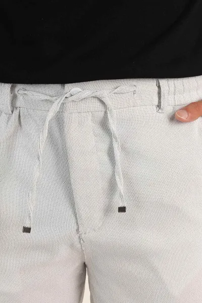 Gri Regular Fit Dokulu Bel Lastikli Erkek Pantolon 382286