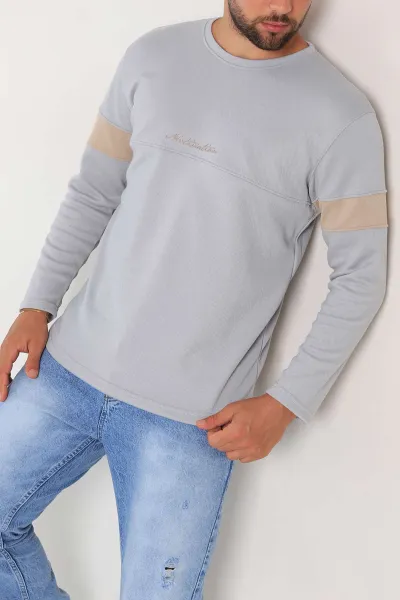 gri-regular-fit-kabartma-baskili-erkek-sweatshirt-303426