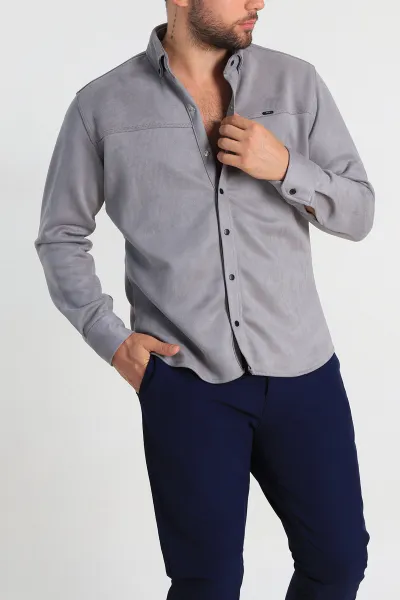 gri-regular-fit-suet-cit-cit-dugmeli-erkek-gomlek-309302