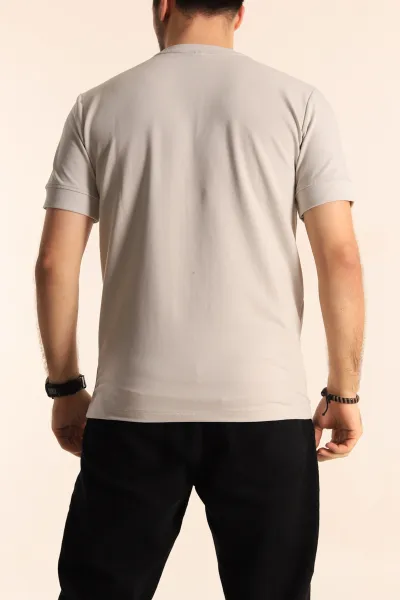 Gri Regular Fit Yazı Detay Erkek Tişört 252191