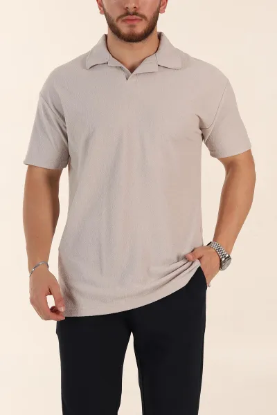 gri-relaxed-fit-dokulu-basic-polo-yaka-erkek-tisort-367566
