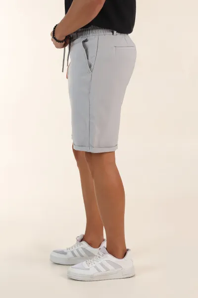 Gri Relaxed Fit Double Kumaş Duble Paça Erkek Şort 382257