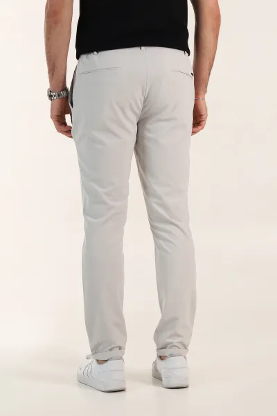 Gri Relaxed Fit Duble Kumaş Bel Lastikli Duble Paça Erkek Pantolon 362589