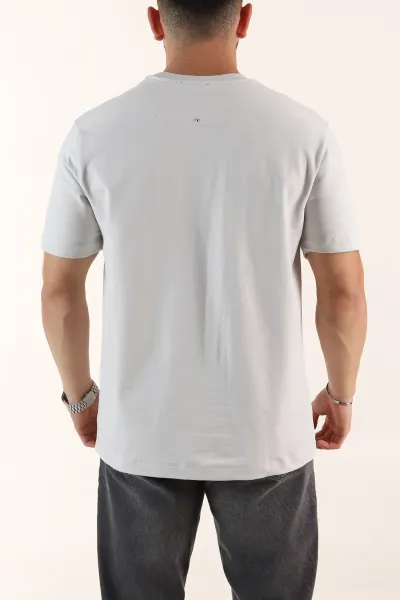 Gri Relaxed Fit Kabartma Yazı Detaylı Erkek Tişört 358507