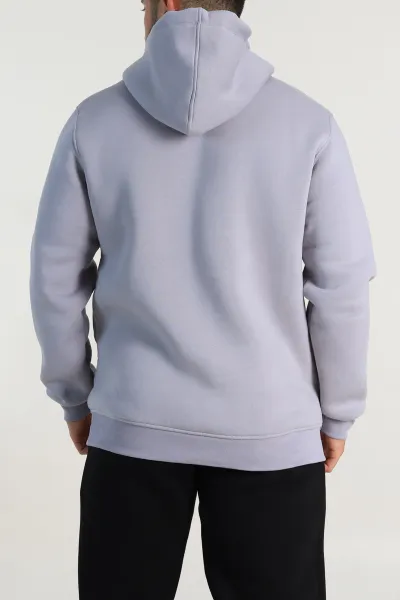 Gri Relaxed Fit Üç İp Şardonlu Kabartma Detaylı Erkek Sweatshirt 311129