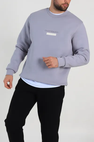 gri-relaxed-fit-uc-ip-sardonlu-yazi-detayli-erkek-sweatshirt-310490