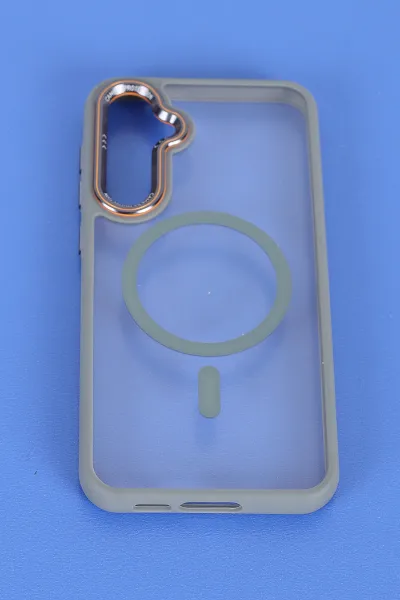 Gri Samsung S23 FE Uyumlu Orbit Serisi Kamera Korumalı Magsafe Sert Silikon Telefon Kılıfı 404194