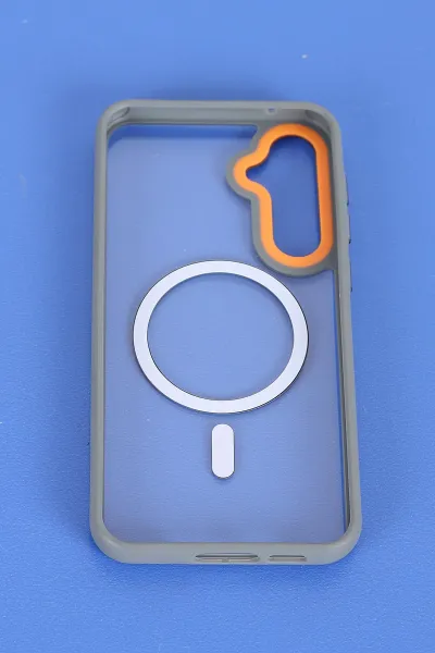 Gri Samsung S23 FE Uyumlu Orbit Serisi Kamera Korumalı Magsafe Sert Silikon Telefon Kılıfı 404194