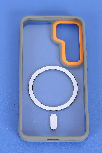 Gri Samsung S24 Uyumlu Orbit Serisi Kamera Korumalı Magsafe Sert Silikon Telefon Kılıfı 404208