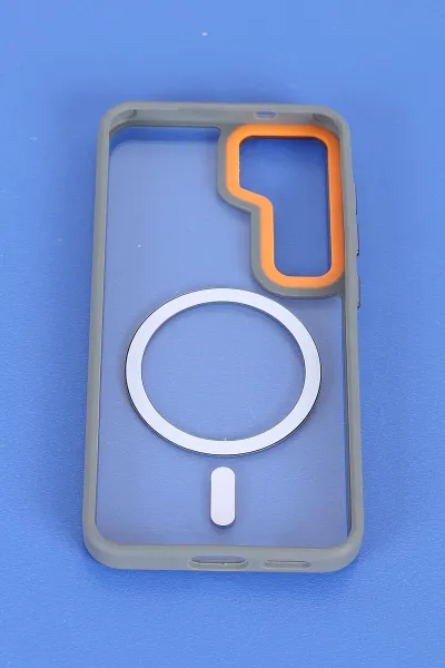 Gri Samsung S25 Uyumlu Orbit Serisi Kamera Korumalı Magsafe Sert Silikon Telefon Kılıfı 404218