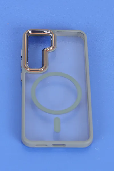Gri Samsung S25 Uyumlu Orbit Serisi Kamera Korumalı Magsafe Sert Silikon Telefon Kılıfı 404218
