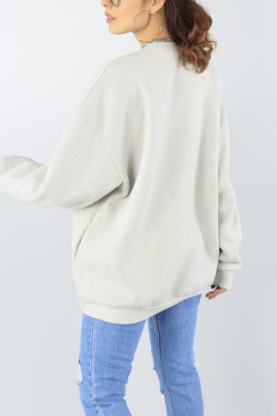 Gri Şardonlu Bayan Salaş Sweat 54259