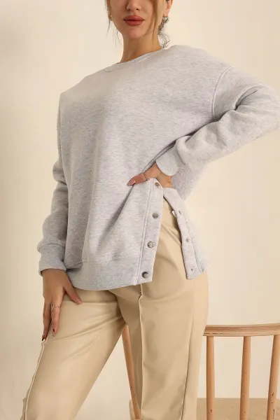 Gri Şardonlu Bayan Sweat 224821