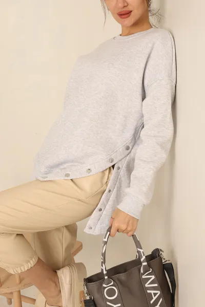 Gri Şardonlu Bayan Sweat 224821