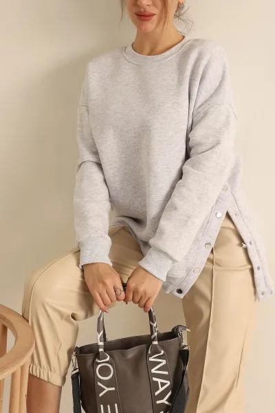 Gri Şardonlu Bayan Sweat 224821