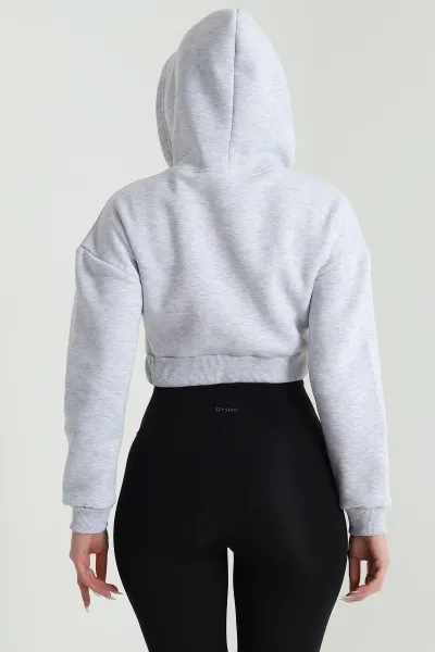 Gri Şardonlu Korse Dikişli Kadın Sweat 489466
