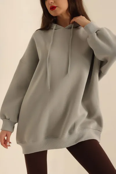 Gri Şardonlu Sweat Tunik 225628