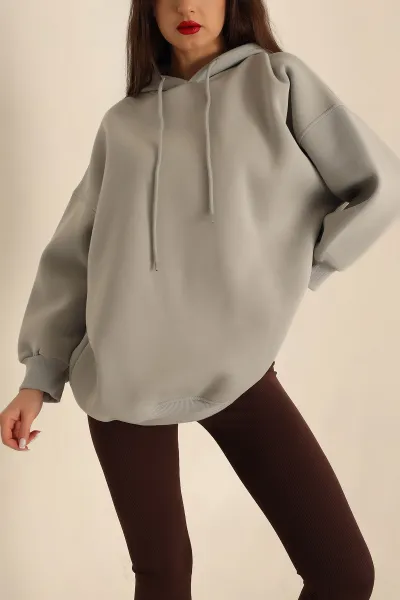 Gri Şardonlu Sweat Tunik 225628