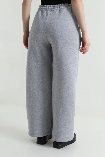 Gri Şardonlu Üç İp Kadın Eşofman Altı 496739