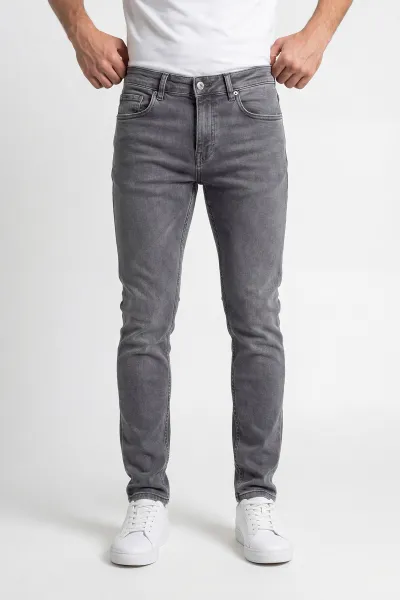 Gri Skinny Fit Likralı Erkek Kot Pantolon 430689