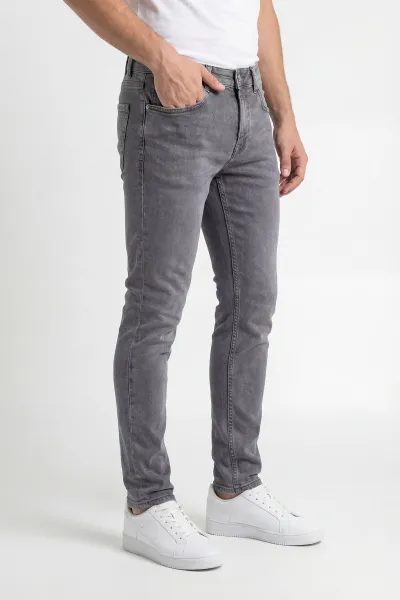 Gri Skinny Fit Likralı Erkek Kot Pantolon 430689