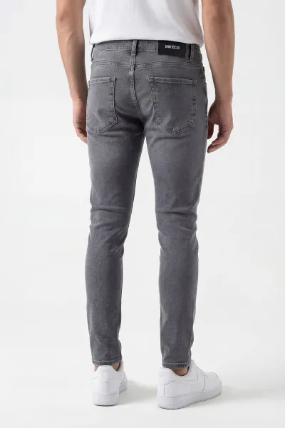 Gri Skinny Fit Likralı Erkek Kot Pantolon 430689