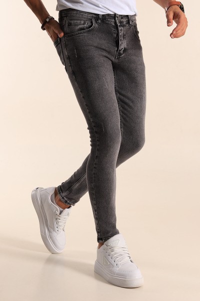 gri-skinny-fit-likrali-taslama-detayli-erkek-kot-pantolon-194711