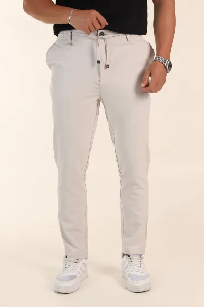 Gri Slim Fit Bel Lastikli Erkek Jogger Pantolon 380945