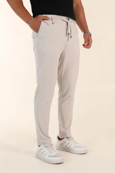 Gri Slim Fit Bel Lastikli Erkek Jogger Pantolon 380945