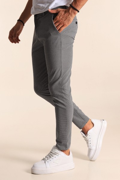 Gri Slim Fit Desenli Erkek Pantolon 194612