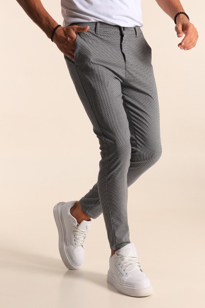 Gri Slim Fit Desenli Erkek Pantolon 194612