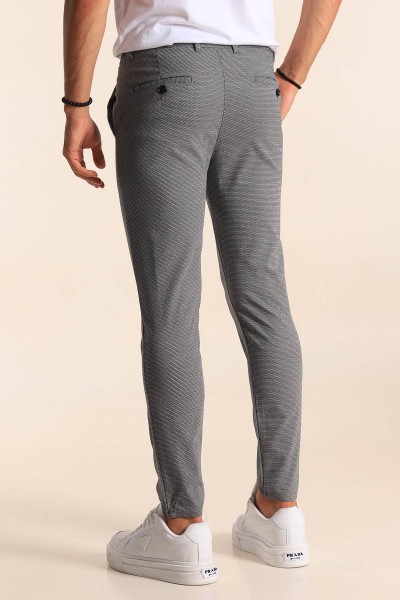 Gri Slim Fit Desenli Erkek Pantolon 194612
