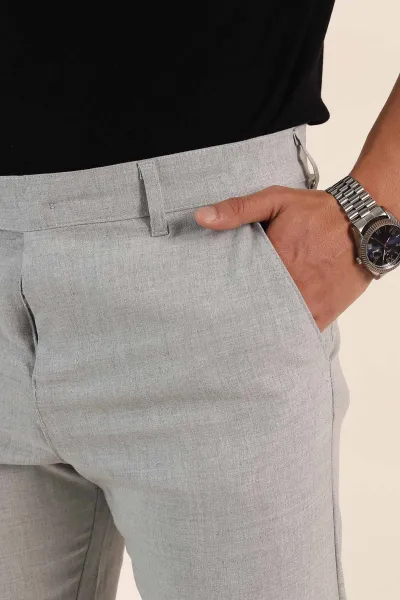 Gri Slim Fit Erkek Kumaş Pantolon 367971