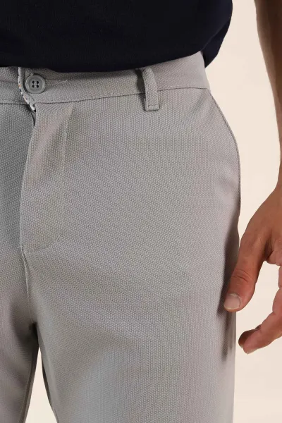 Gri Slim Fit Örme Kumaş Erkek Pantolon 391311