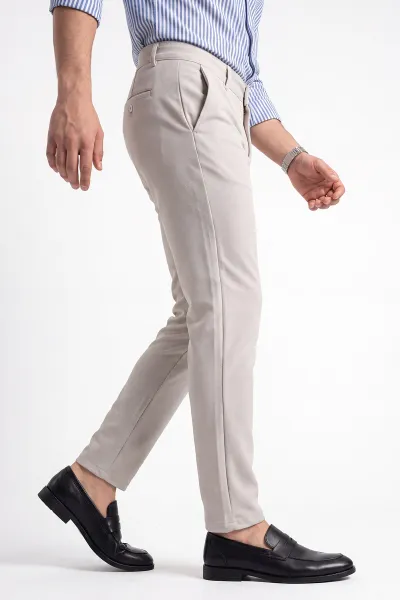 Gri Slim Fit Petek Armürlü Erkek Pantolon 472207