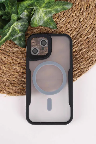 Gri TeknoCase İphone 12 Uyumlu Matte Guard Serisi Lens Korumalı Silikon Telefon Kılıfı 472444