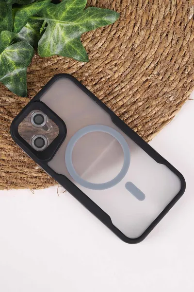 Gri TeknoCase İphone 12 Uyumlu Matte Guard Serisi Lens Korumalı Silikon Telefon Kılıfı 472444