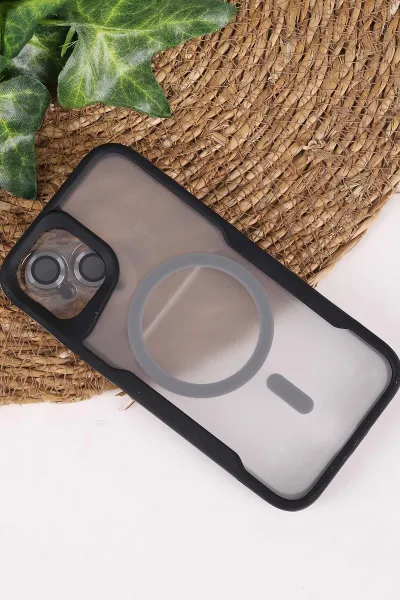 Gri TeknoCase İphone 13 Uyumlu Matte Guard Serisi Lens Korumalı Silikon Telefon Kılıfı 472451
