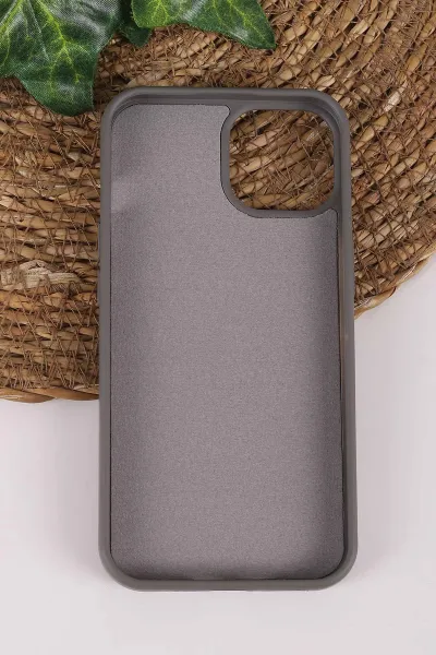 Gri TeknoCase İPhone 13 Uyumlu Ringy Case Serisi Standlı Lens Hediyeli Sert Silikon Telefon Kılıfı 450166