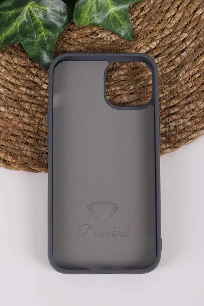 Gri TeknoCase İPhone 13 Uyumlu Rose Diamond Case Serisi Gül Desenli Lens Hediyeli Sert Silikon Telefon Kılıfı 450126